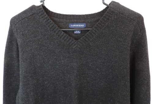 Lands End Dark Gray Merino Wool Blend 