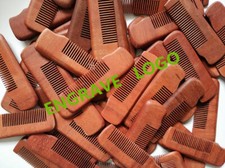 Red Wood Fine Tooth With Handle Beard Combs Wooden Comb Custom LOGO barber comb