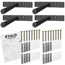 EVALD Heavy Duty Floating Shelf Bracket | 6-Inch Floating Mantel Mount, Blind  
