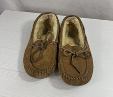 UGG Womens Dakota Slipper Moccasin Brown Leather Sherpa Fur Lined 5296 Size 4