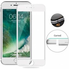 iPhone 7/8 PLUS - 4D CUBIERTA COMPLETA CRISTAL TEMPLADO PROTECTOR PANTALLA 9H BLANCO CURVADO