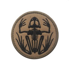 FORG NAVY SEAL SKULL FROG EMBROIDERED HOOK LOOP PATCH SWAT BADGE DESERT TAN