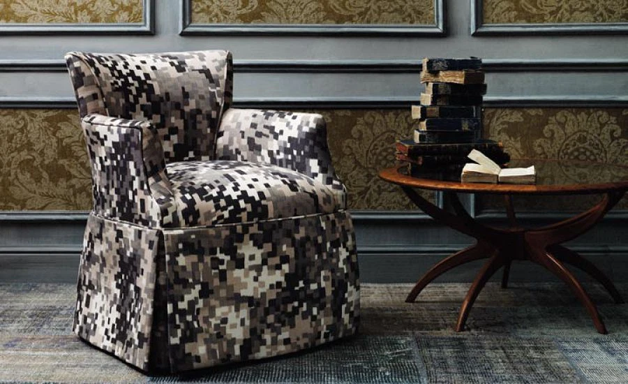 Black Edition Abstract Upholstery Fabric- Patola / Steeple Grey 3.25 yd 7682/01 - Image 3 of 3