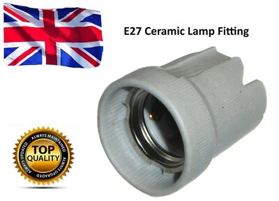 LILY POD Ceramic E27 Lampholder Edison Screw Holder Heat Lamp HPS LED Lighting Vivarium