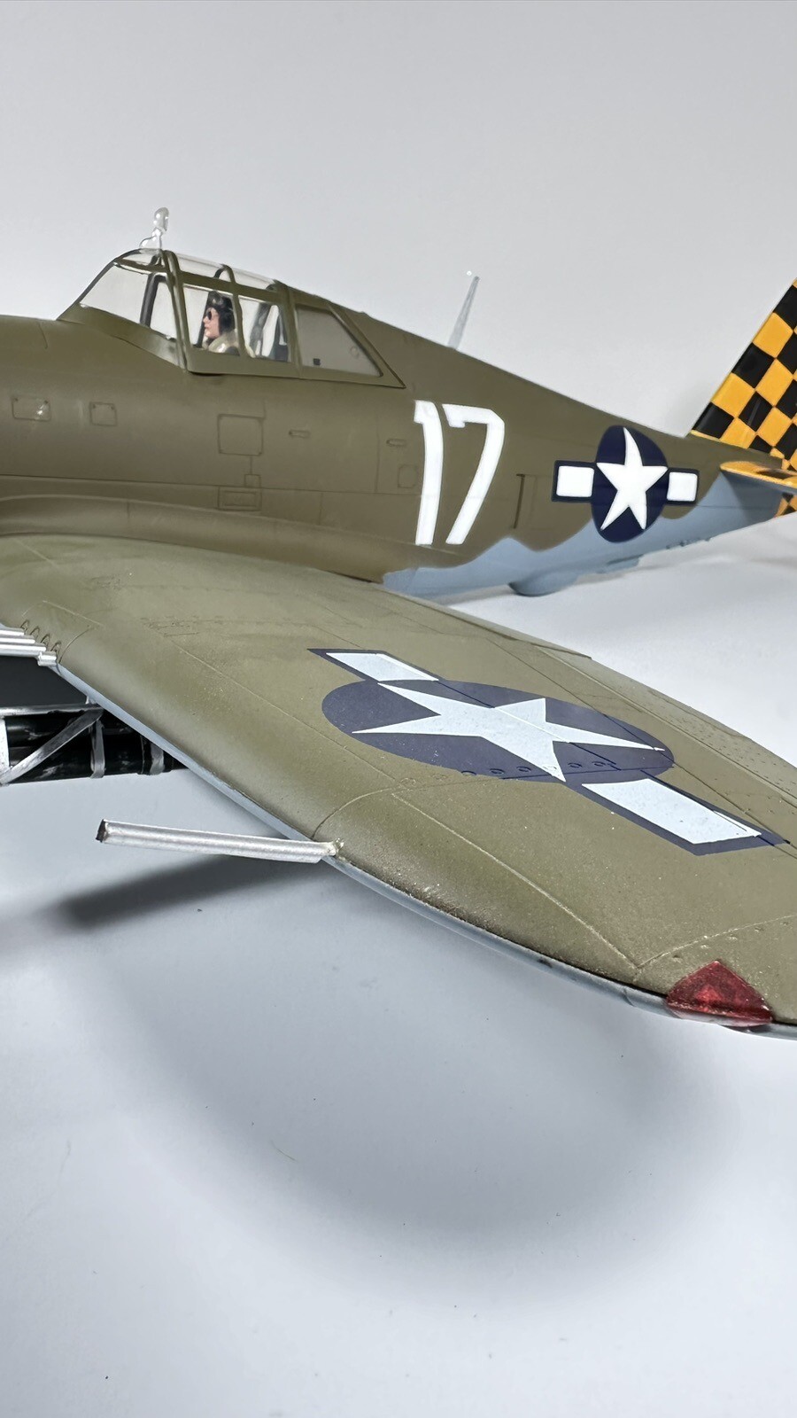 21st Century Toys 1:18 P-47 THUNDERBOLT RAZORBACK Checkered Tail Plane FREE SHIP