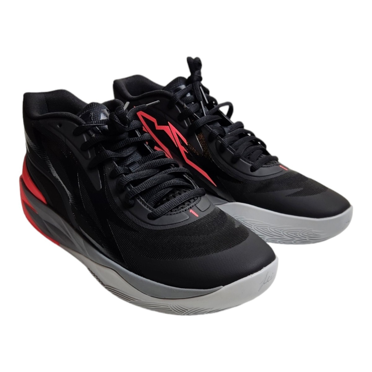 Puma Lamelo Ball mb.02 Men's 11.5 Black/Sunset Glow 378287