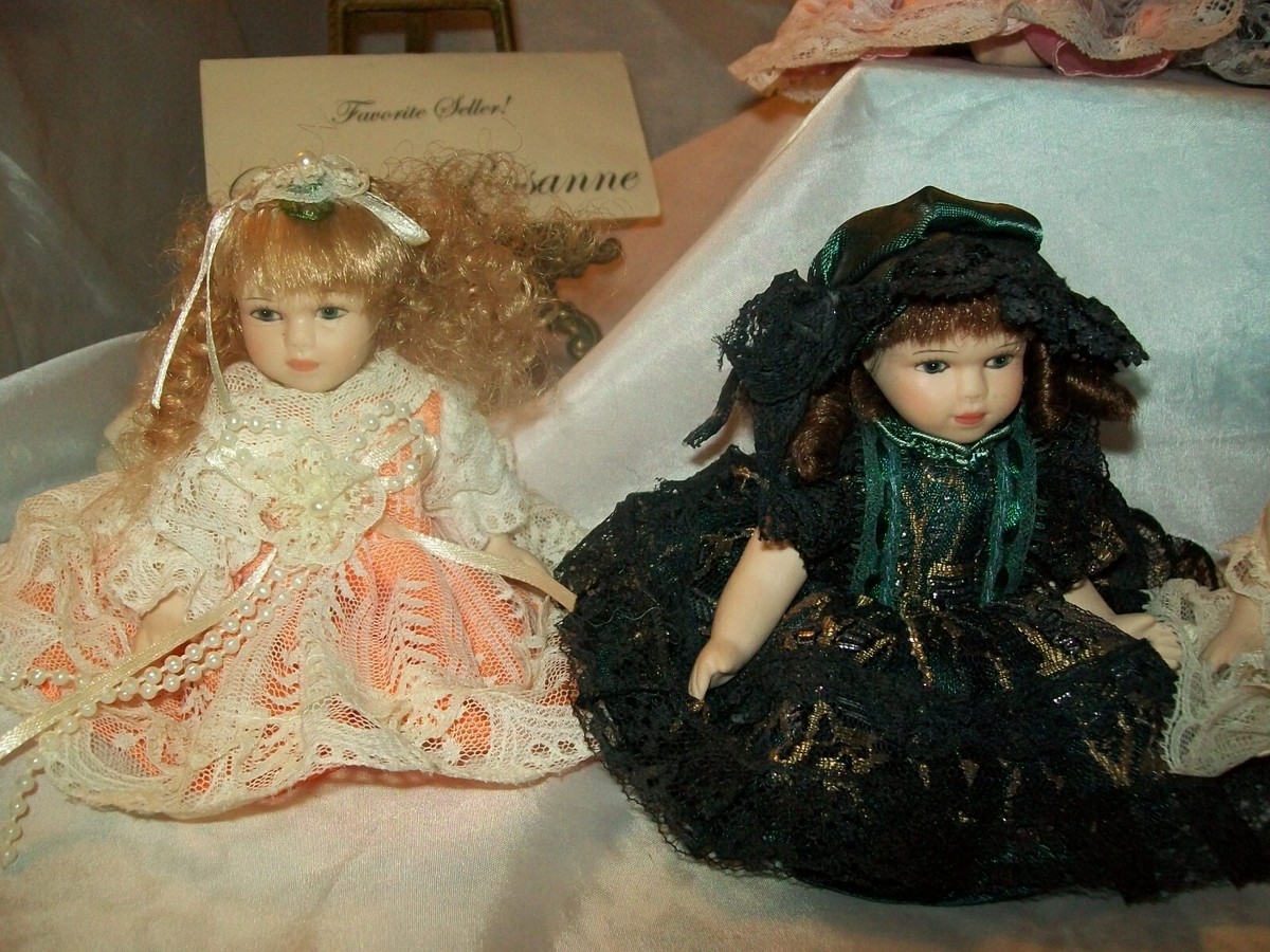 Small Porcelain Dolls Set of 8 Beautiful Old Fashioned