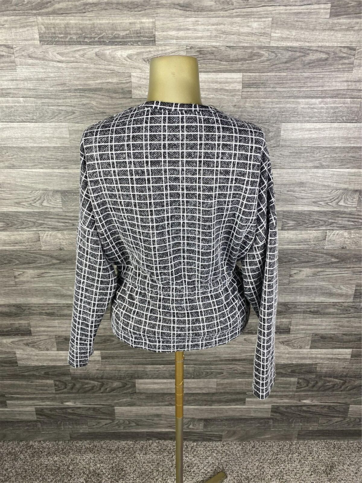 ZARA Basic Waist Tie Split Hem Black & White Plai… - image 3