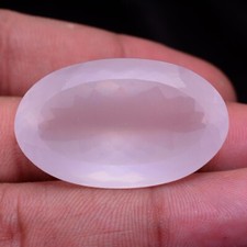 61.40 Cts Natural Rose Quartz Oval Faceted Cut Huge Untreated Loose Gemstone