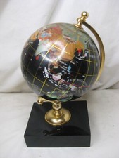 world map globe earth semi-precious stones st...