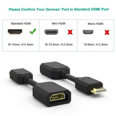 4.25'' HDMI-compatible Male to Female Extension Cable Ext Protector G8N2