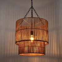 60W E27 HäNgelampe, Retro Pendelleuchte HäNgeleuch 1 Flammig,Linen Schwarz Braun