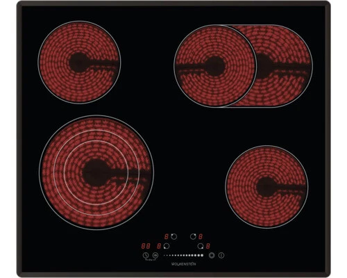 Glaskeramikkochfeld mit Rahmen Wolkenstein 59,2 x 52,2 cm 4 Kochzonen WEB-C4-3KB