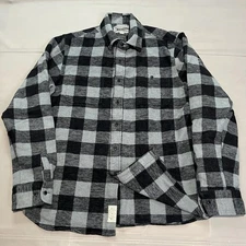 Schott Bros Men XL Shadow Plaid Thick Heavy Flannel Shirt Cabin Lumberjack-4397