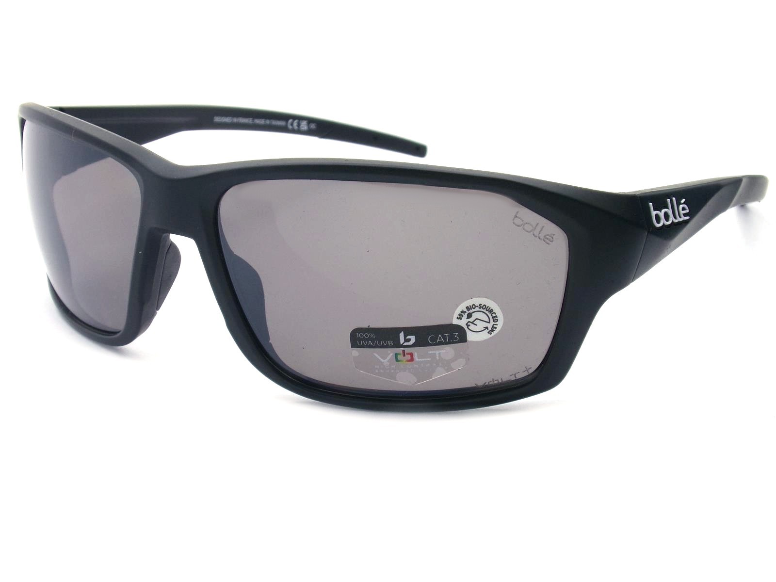 Bolle Fenix Polarized Sunglasses Matte Black with Volt+ Gun Lenses BS136011