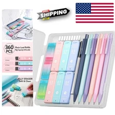 Cute 6PCS Pastel Mechanical Pencil Set - 0.5mm, 0.7mm, 0.9mm with 360 Leads