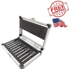 Essential 10-Piece Carbide Rotary Burr Set with Case - Perfect for DIY Projects