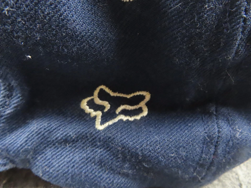 Gorra de carreras de zorro de colección con correa para hombre azul bordada motociclista Y2K Foto 4 de 4