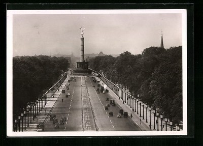 Berlin-Tiergarten, Charlottenburger Chaussee und Siegessäule, Ansichtskarte 194 
