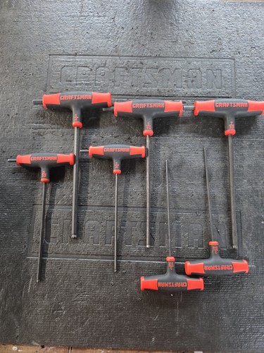 Sears Craftsman USA 7pc SAE T Through Handle Hex Key Set 46383