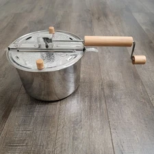The Genuine Whirley-Pop Popcorn Popper Maker Hand Crank Wabash Family Farms
