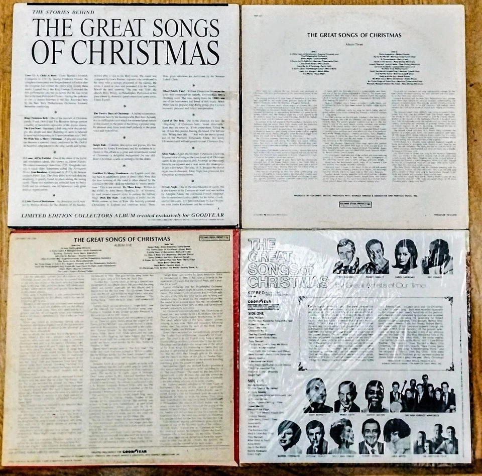 Goodyear Geat Songs of Christmas Vinyl LP Record Lot of 4 Pop Jazz Coniff Bing Foto 2 de 3