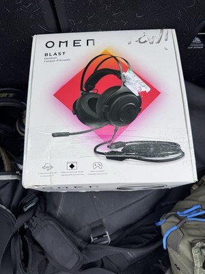OMEN Blast USB Headset Black Virtual Surround Sound Adjustable Headband Boom Mic