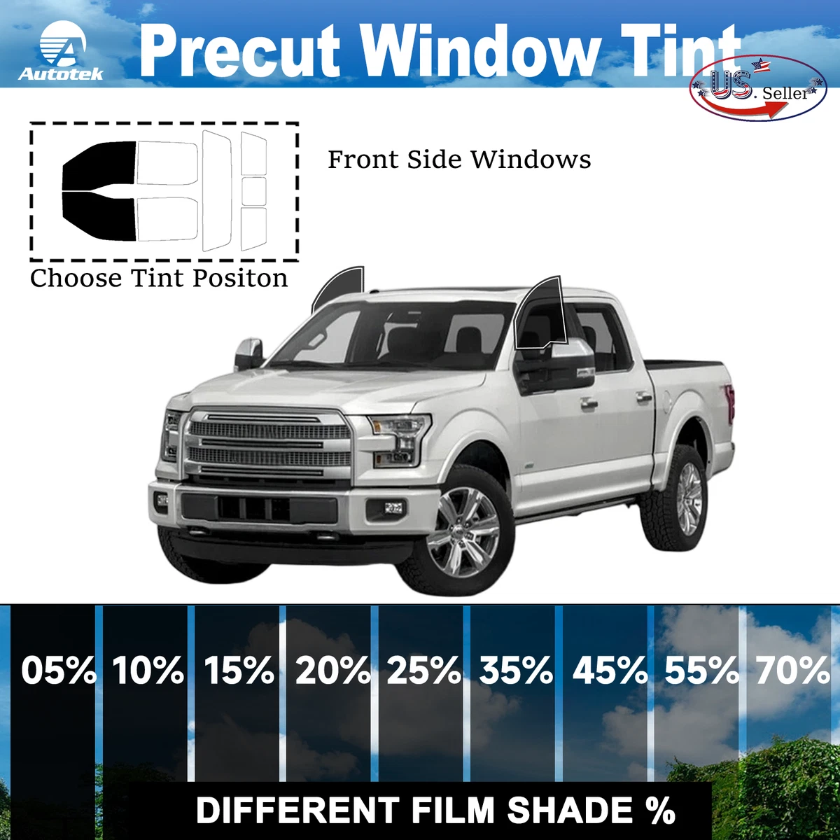 PreCut Window Film 5% VLT Limo Black Tint for Ford F-150 Super Crew 2009-2014