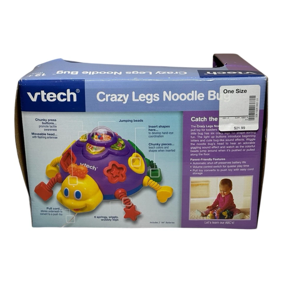 Raro 2000 VTech Crazy Legs Fideos Insecto Nuevo En Caja Inicio Inteligente Bebé Juguete De Colección Foto 4 de 4