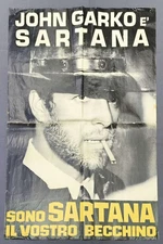 MANIFESTO SOGGETTONE SONO SARTANA IL VOSTRO BECCHINO JOHN GARKO 1969 AC32