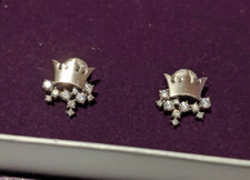 J.ESTINA Sterling Silver Tiara Earrings with Crystals