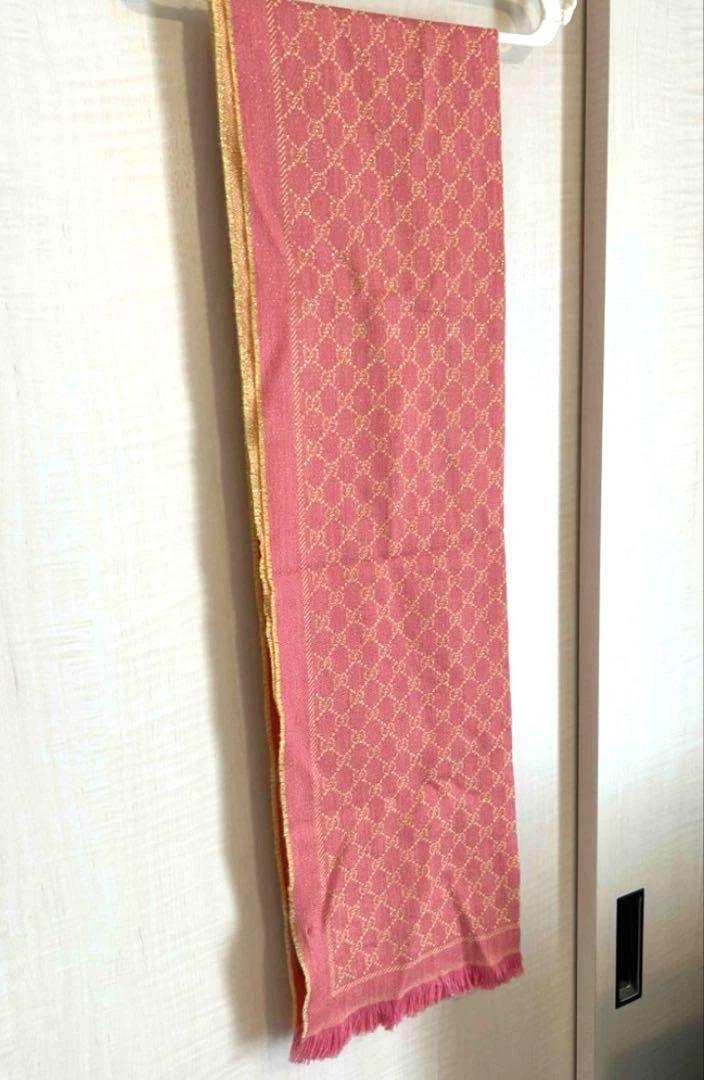 Authentique silencieux GUCCI rose et or frangé étal femme mode