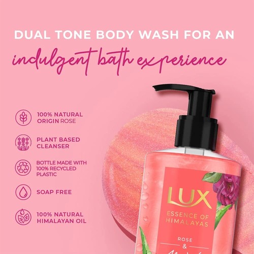 Lux Rose & Aloe Vera Schimmernd Duschgel 400ml Weltweit - Bild 5 von 8