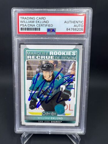 William Eklund Signed 2021-22 O-Pee-Chee RC IP Auto PSA/DNA San Jose Sharks - Picture 1 of 2