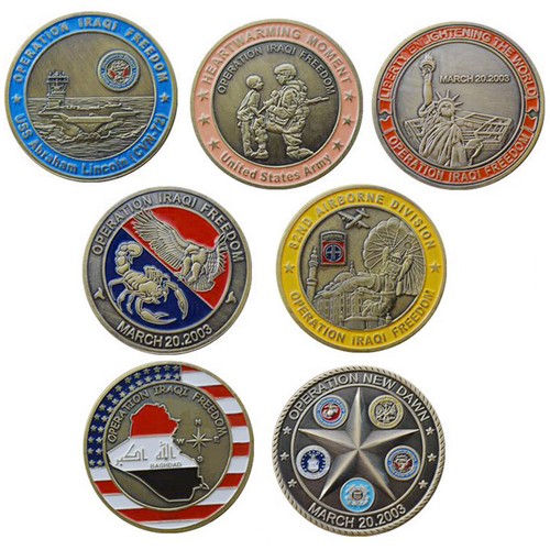 7 Pcs/Set Sanit George Gift Challenge Coin World Saint Operation Iraqi Freedom - Picture 3 of 12