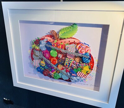 Pop Art 3 D Bild   '' The Big Apple ''  mit Objektrahmen und Passepartou