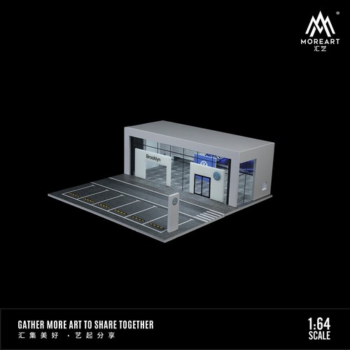 Diorama 1:64 Car Garage Model LED City Car Showroom Scene Display Building Model - Picture 102 of 102