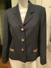 John Meyer of Norwich Dark Navy Blue with Goldtone Women's Jacket Blazer 10P