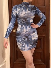 Blue and White Oriental Mini Dress