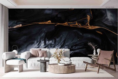 3D Black Gold Texture Marble Wallpaper Wall Murals Removable Wallpaper 7