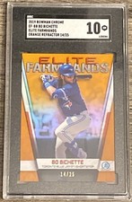 2019 Bowman Chrome Bo Bichette Elite Farmhands Orange Refractor /25 SGC 10