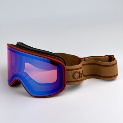 Chloe CH0072S 003 Ski Mask/Sunglasses Rust Shield Frame, Orange Lenses Chloé Goggles CH0072S 003 Matte Brown - eye-oo.com main image 3