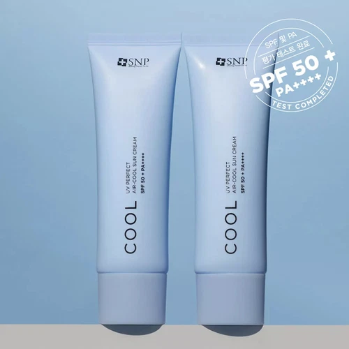 SNP UV Perfect Air-Cool Sun Cream 50ml + 50ml Double Set SPF50+ PA++++ K-Beauty