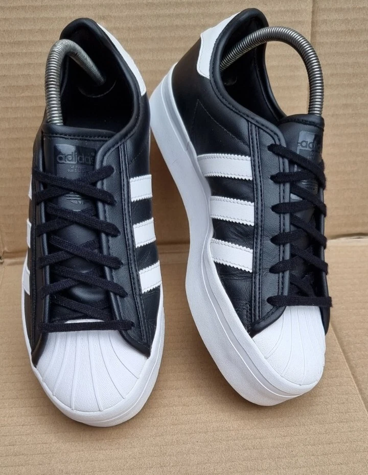 ADIDAS SUPERSTAR RIZE TRAINERS BLACK WHITE SIZE 6 UK EXCELLENT CONDITION