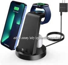 3 IN 1 Fast Charging Station Charger Cradles For Apple Watch iPhone and Airpods
