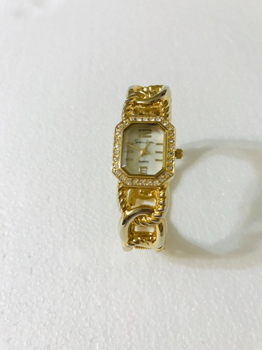 SUSAN LUCCI GOLD TONE WATCH MOP DIAL AND CRYSTALS WITH A  display picture 3