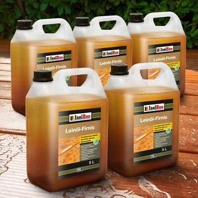 ISOLBAU Leinöl Firnis Leinölfirnis 25 Liter Holzschutz Holzpflege Harzfrei Lackfirnis