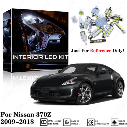 9pcs Bright White Interior LED Light Package Kit Deal For Nissan 370Z 2009-2018