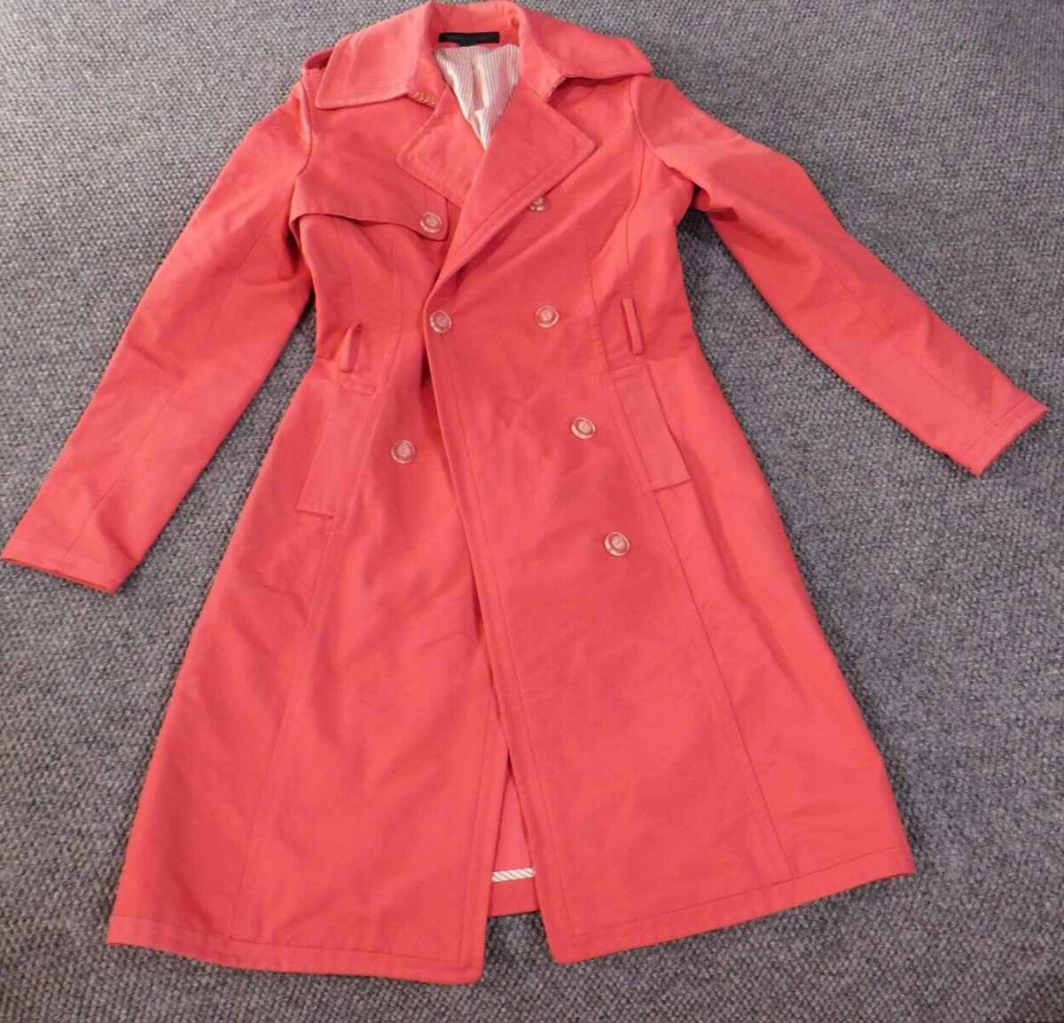 Express Jacket Womens Small Trench coat button pink cotton lined Casual