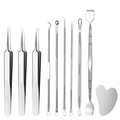 Blackhead Remover Tools 10Pcs Comedone Extractor Tool Professional Pimple Pop...